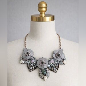 Elegant Silver and Pink Floral Necklace